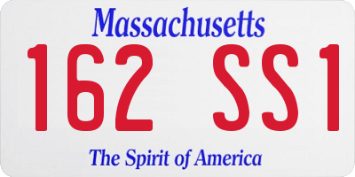 MA license plate 162SS1