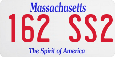 MA license plate 162SS2