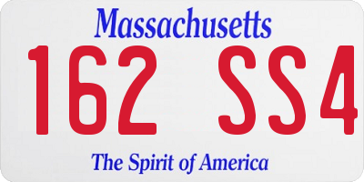 MA license plate 162SS4