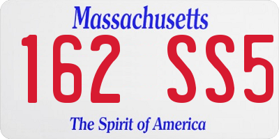 MA license plate 162SS5