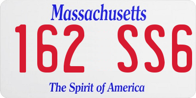 MA license plate 162SS6