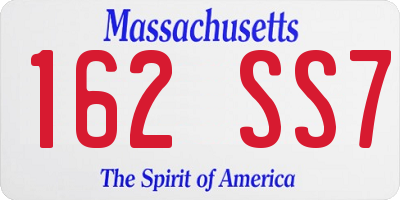 MA license plate 162SS7