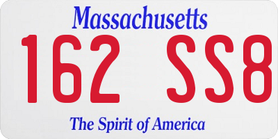 MA license plate 162SS8