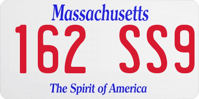 MA license plate 162SS9