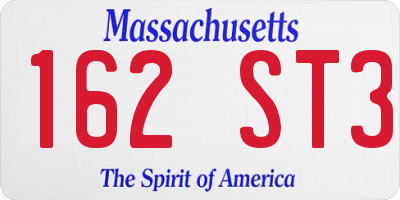 MA license plate 162ST3