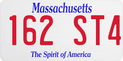 MA license plate 162ST4