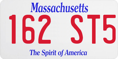 MA license plate 162ST5