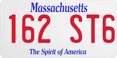 MA license plate 162ST6