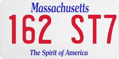 MA license plate 162ST7