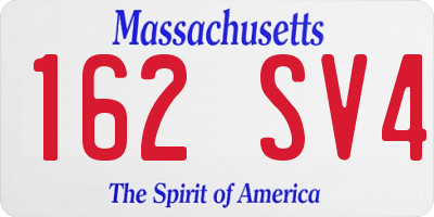 MA license plate 162SV4