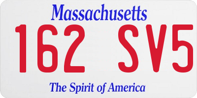 MA license plate 162SV5