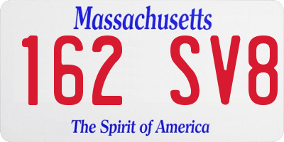 MA license plate 162SV8