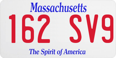 MA license plate 162SV9