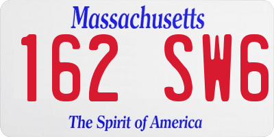 MA license plate 162SW6