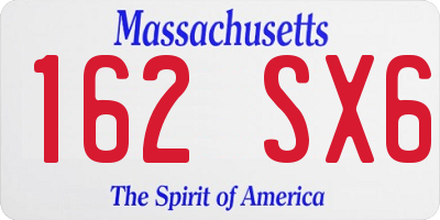 MA license plate 162SX6
