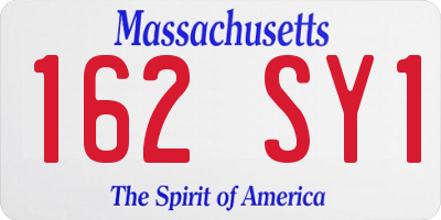 MA license plate 162SY1