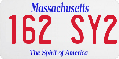 MA license plate 162SY2
