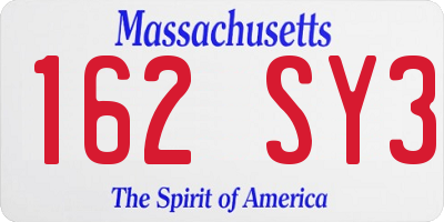 MA license plate 162SY3