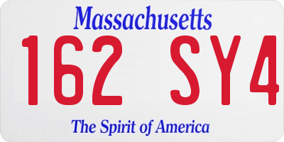 MA license plate 162SY4