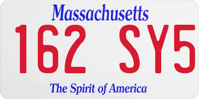 MA license plate 162SY5