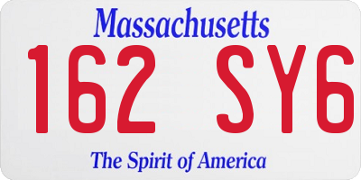 MA license plate 162SY6