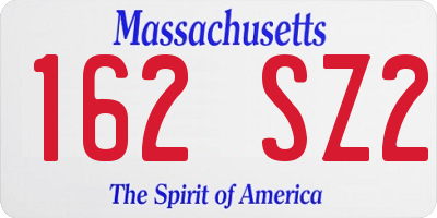 MA license plate 162SZ2