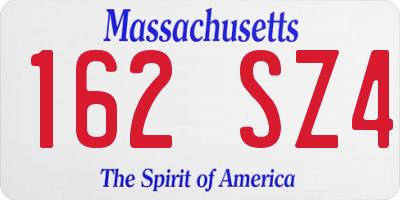 MA license plate 162SZ4