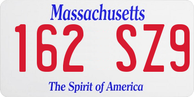 MA license plate 162SZ9