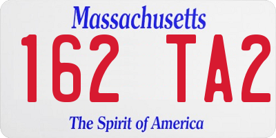 MA license plate 162TA2