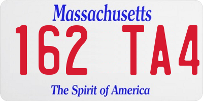 MA license plate 162TA4