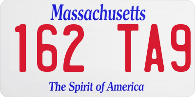 MA license plate 162TA9