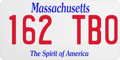 MA license plate 162TB0