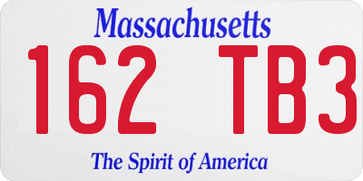 MA license plate 162TB3
