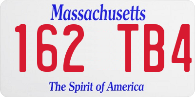 MA license plate 162TB4