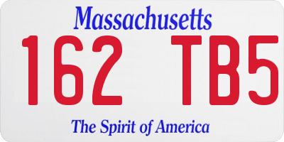 MA license plate 162TB5