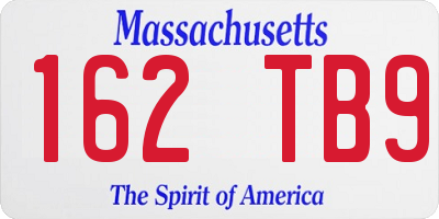 MA license plate 162TB9