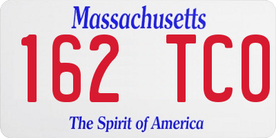 MA license plate 162TC0
