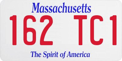 MA license plate 162TC1