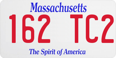 MA license plate 162TC2