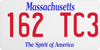 MA license plate 162TC3