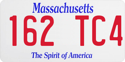 MA license plate 162TC4