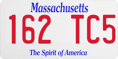 MA license plate 162TC5