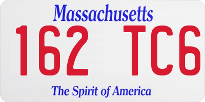 MA license plate 162TC6