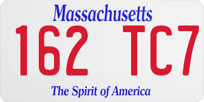 MA license plate 162TC7