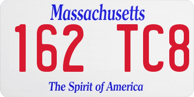 MA license plate 162TC8