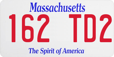 MA license plate 162TD2