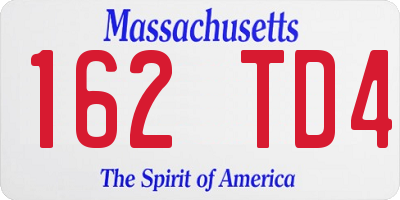 MA license plate 162TD4