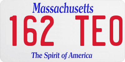 MA license plate 162TE0