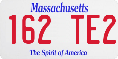 MA license plate 162TE2