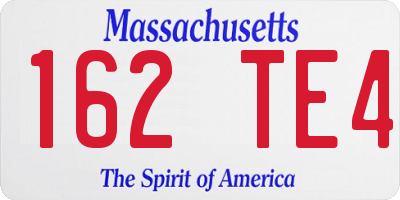 MA license plate 162TE4